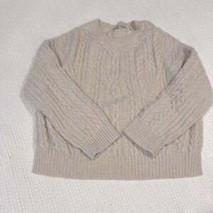 Classic cream cable knit sweater by Vince.